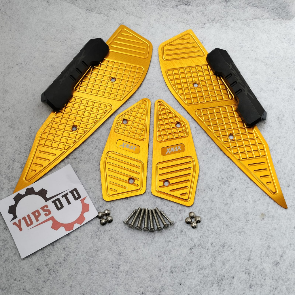 BORDES XMAX BORDES YAMAHA XMAX FULLSET PIJAKAN KAKI BORDES YAMAHA XMAX BORDES YAMAHA XMAX WARNA GOLD BAHAN FULL CNC BORDES FULLSET PLUS BAUT BORDES FULL SET YAMAHA XMAX TERMURAH WARNA GOLD BORDES PIJAKAN KAKI XMAX INCLUDE BAUT BAHAN FULL CNC PNP