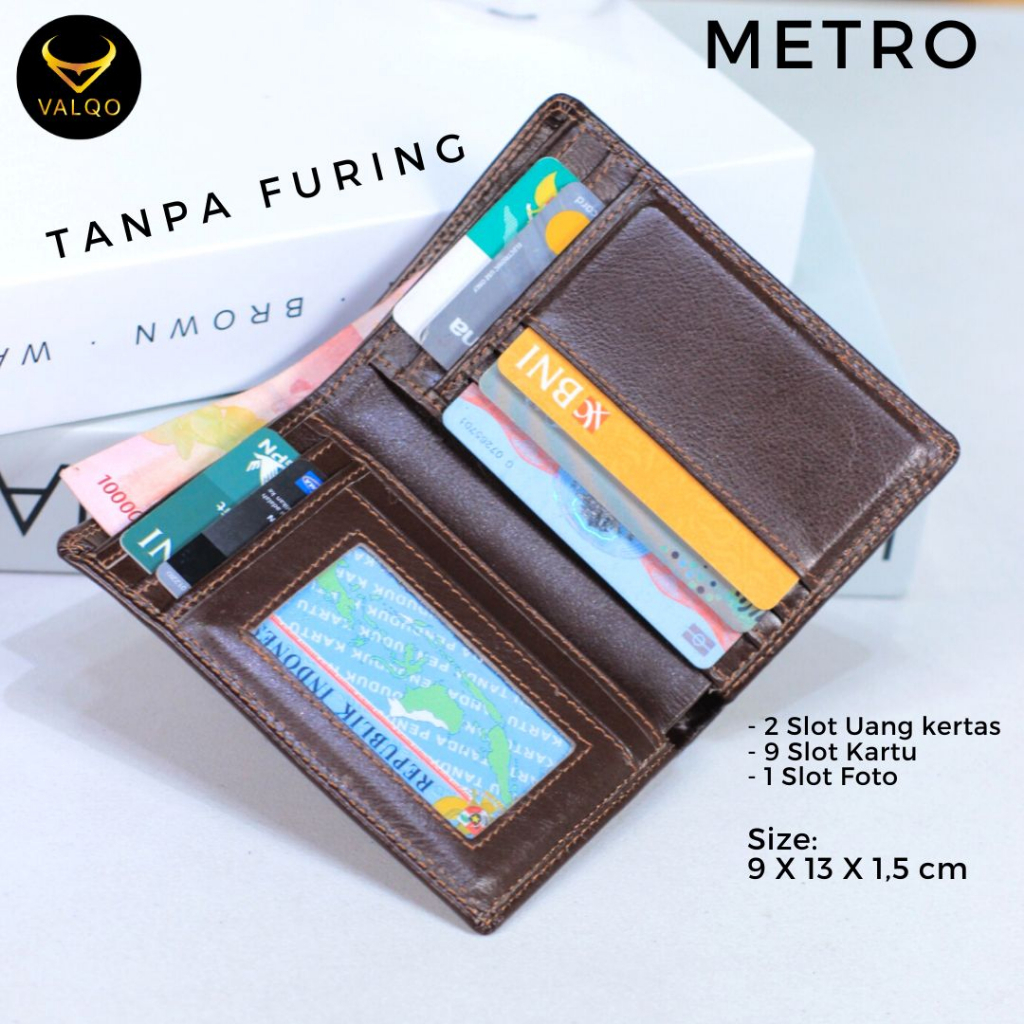 [VALQO] METRO Dompet Kulit Sapi Spesial Tanpa Furing Cowok Pria Laki bisa COD