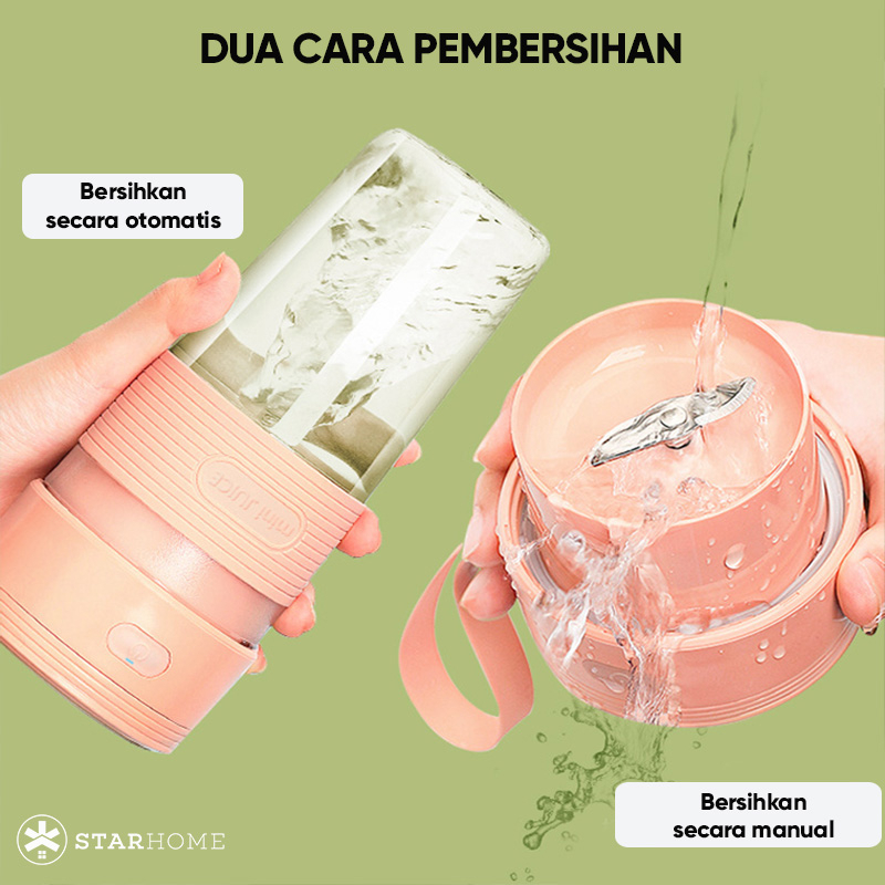 Mini Blender Portable StarHome Juicer Mini Kapasitas 300 ml Gelas Tritan Portable Blender Buah Fruit Cup G0309
