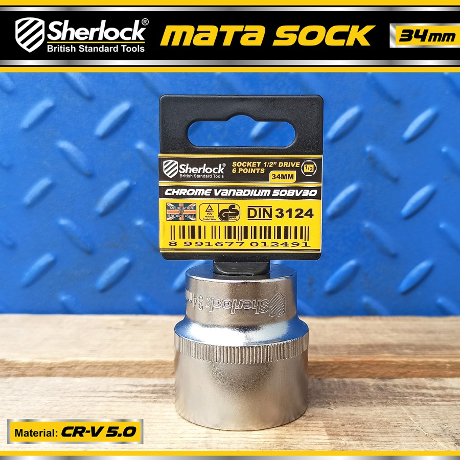SHERLOCK 1/2 INCH KUNCI SHOCK 34 MM 6 PT / MATA SOK / SHOCK