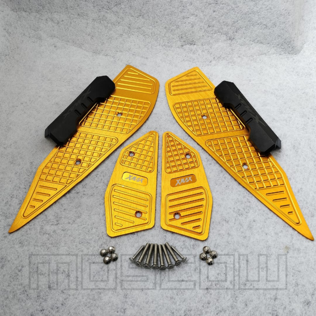 BORDES XMAX CONNECTED BORDES XMAX 250 PIJAKAN KAKI YAMAHA XMAX FULLSET TERMASUK BAUT BAHAN FULL CNC BORDES XMAX 250 XMAX CONNECTED SEPASANG FULLSET BORDES XMAX WARNA GOLD FULLSET INCLUDE BAUT BORDES TERMURAH KARPET YAMAHA XMAX 250 PIJAKAN KAKI BORDES