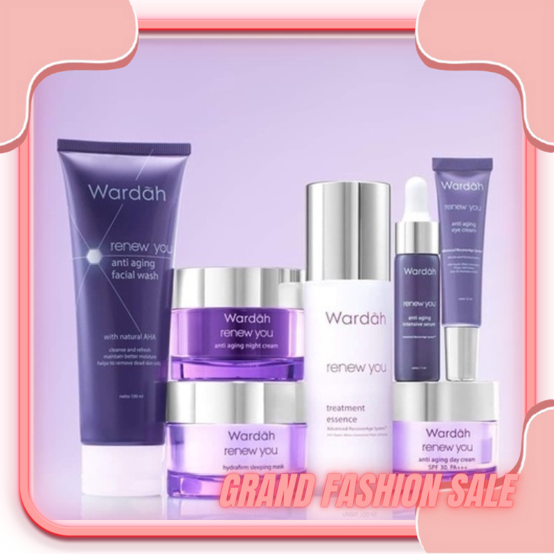 DOMMO - D8198 Wardah Renew Anti Aging Series | Day &amp; Night Cream | Serum | Essence