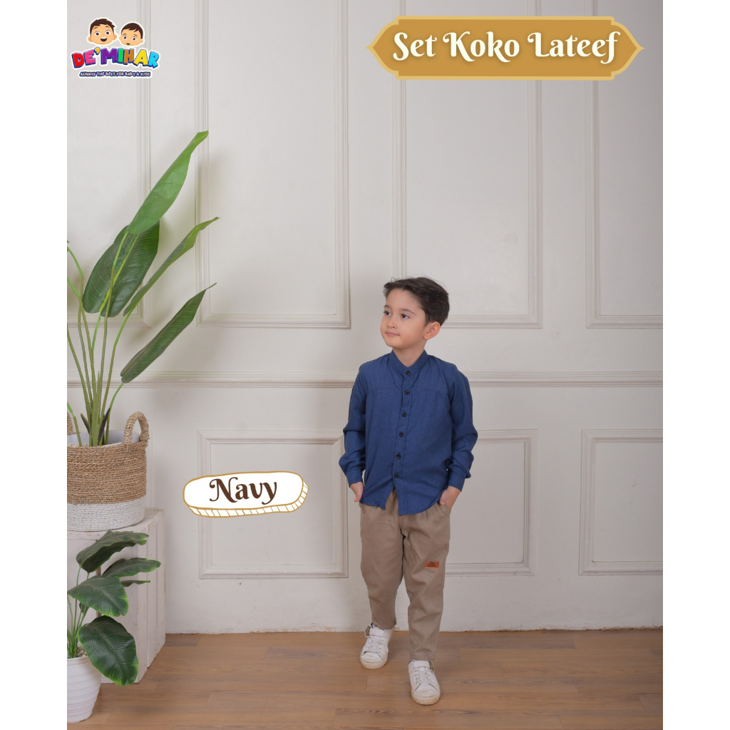 Set Koko Lateef Anak Laki-Laki - Set Baju Muslim Lengan Celana Panjang Lakilaki Size 6 8 10 12 14 Tahun