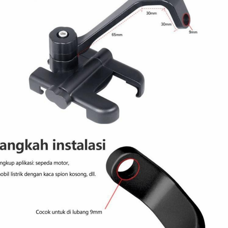 Holder hp spion BESI penahan ponsel penyangga pencagak pegangan stand handphone di motor original kuat aman anti slip mudah di gunakan