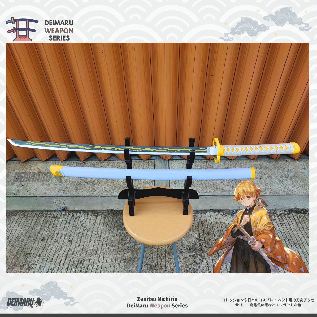 Mainan Pedang Zenitsu Agatsuma Anime Kimetsu No Yaiba - Pedang Aksesoris Cosplay