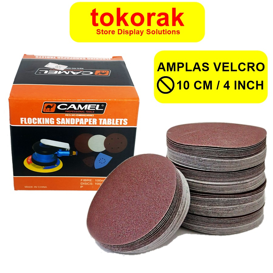 AMPLAS BULAT VELCRO 4 INCH CAMEL 4&quot; TEMPEL GRIT 80 120 180 240 400