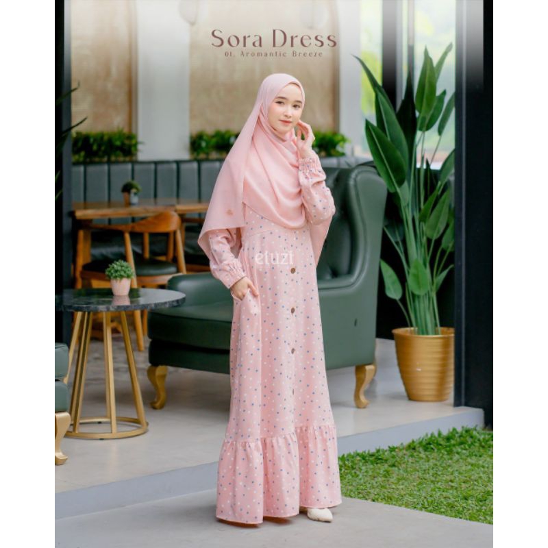 Gamis Sora dress size S-XL ori Etuzi busana muslim busui nyaman dipakai