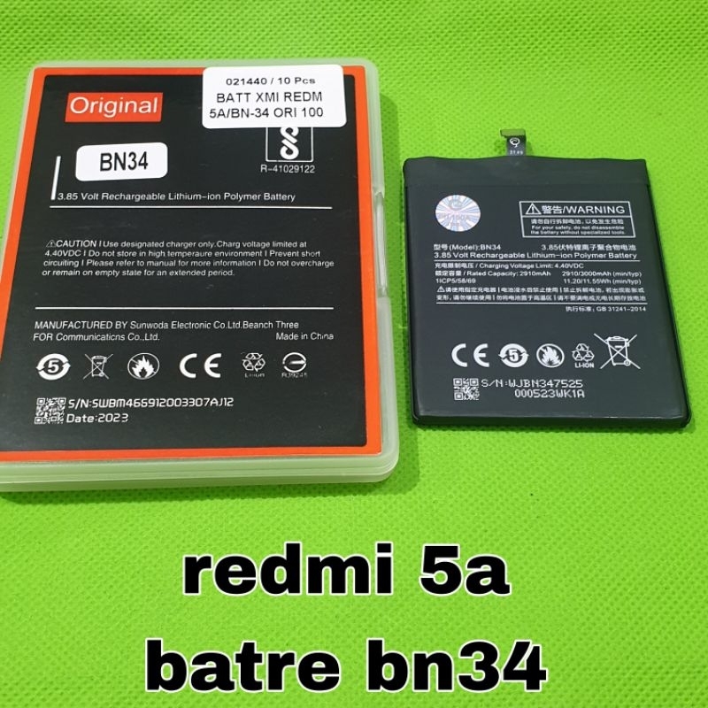 batu baterai batre redmi 5a Riva bn34 new ori 100A