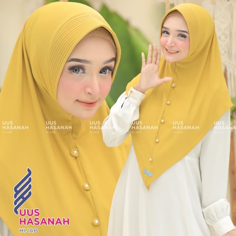 [Uus Hasanah] ZIDNA MUTIARA••hijab instan pet mutiara depan••hijab instan jersey ballerina