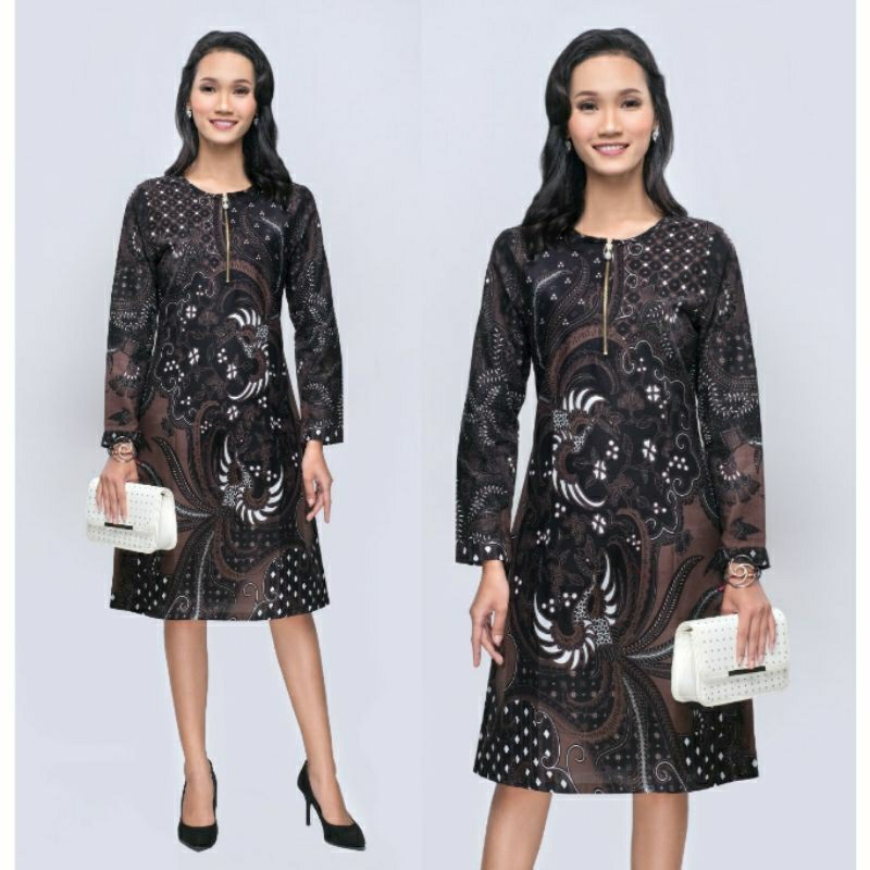 Dress Batik Wanita Jumbo 4L-5L Tunik Batik Big Size Modern XXXL LMH-Tls