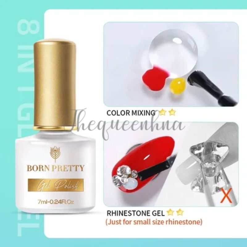 Born Pretty 8 IN 1 Gel Multifungsi Nail Glue Gel Serbaguna