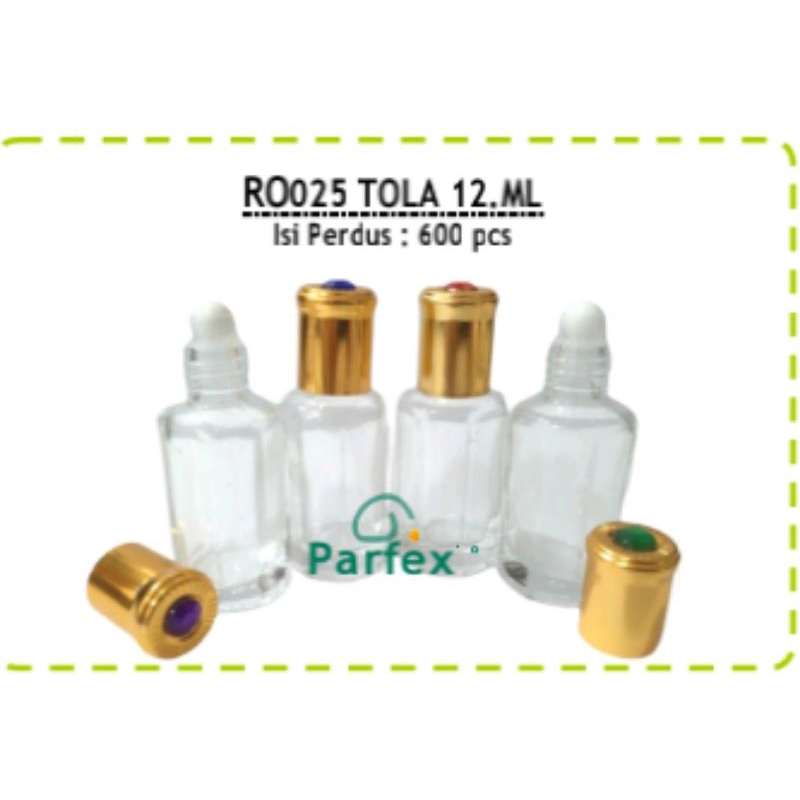 BOTOL PARFUM TOLA 12 MILI, ISI 600 BOTOL 1 DUS, BOTOL CANTIK