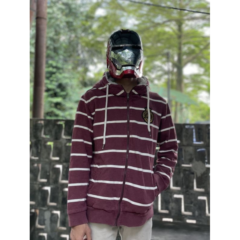 EDWIN Red Stripe Wool Hoodie