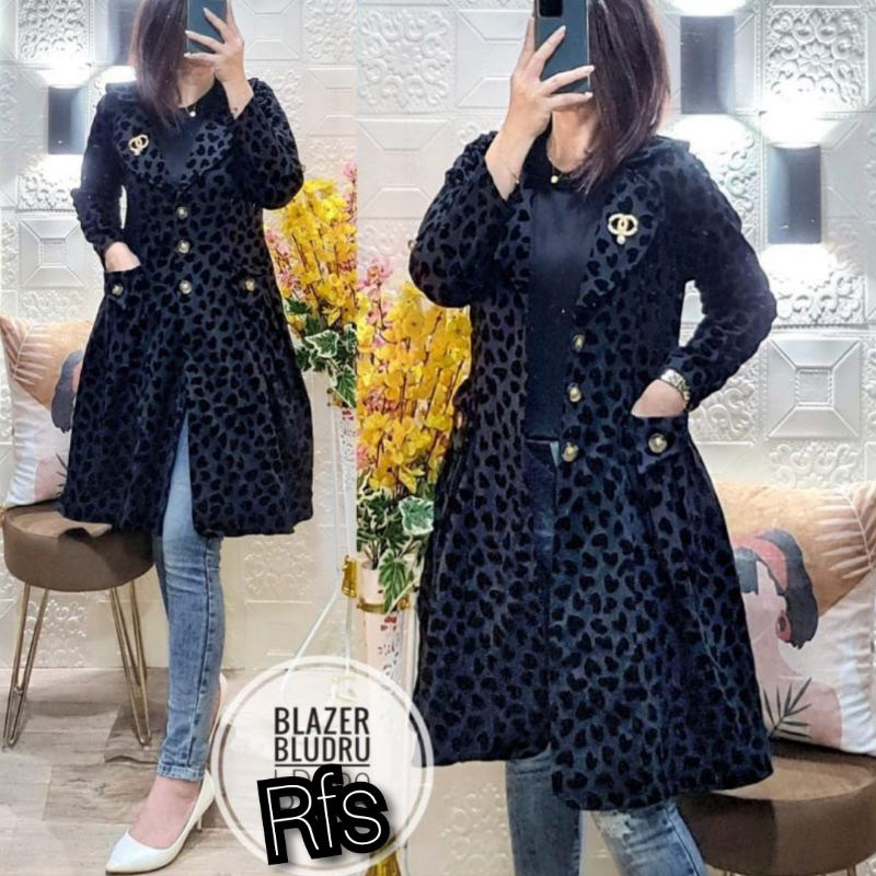 blazer panjang blazer wanita long blazer outer blazer suede blazer premium import blazer gaya korean