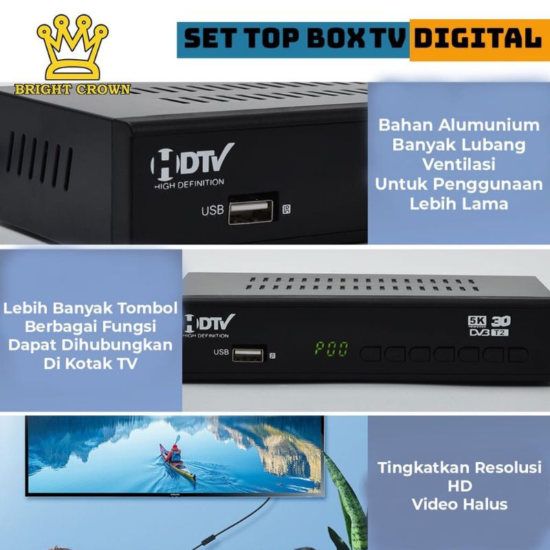 Set Top Box Tv Digital DVB T2 FULL HD / STB DVB Set Topbox TERMURAH