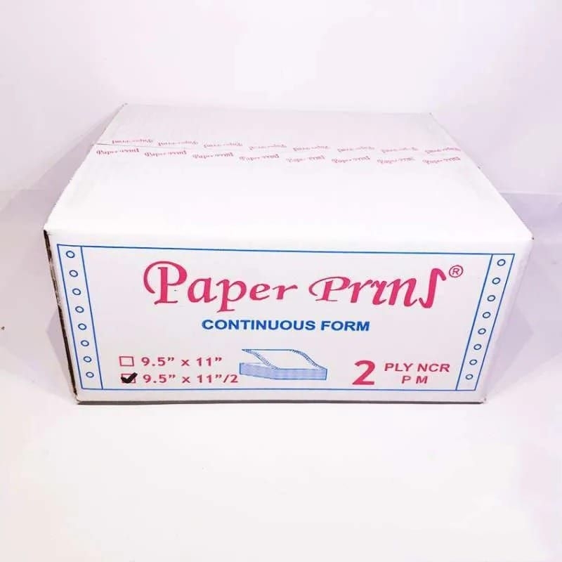 Kertas komputer continuous form 2ply rangkap 2 9.5x11&quot; paper prins