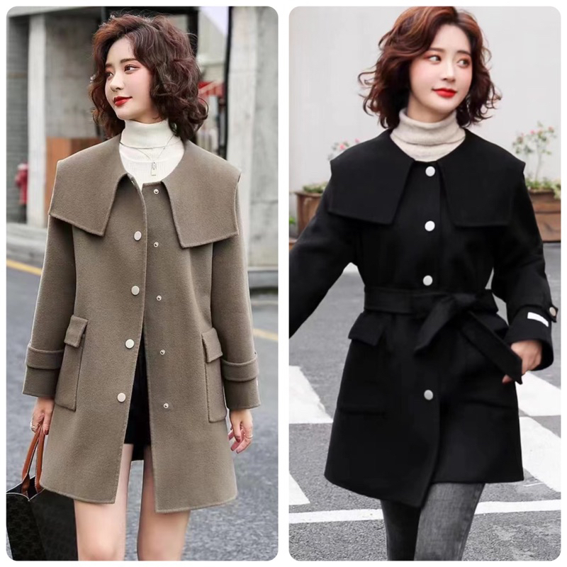 COAT MANTEL MIDI WANITA BAHAN WOL JUMBO PREMIUM