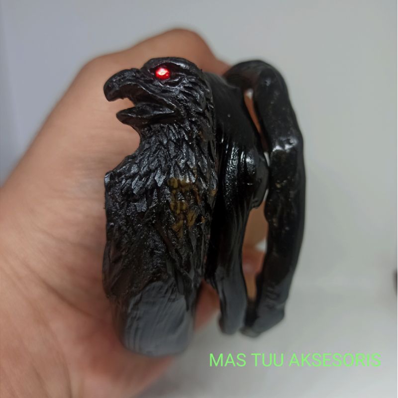 GELANG AKAR BAHAR HITAM ASLI BERCABANG UKIR ELANG ORIGINAL100%