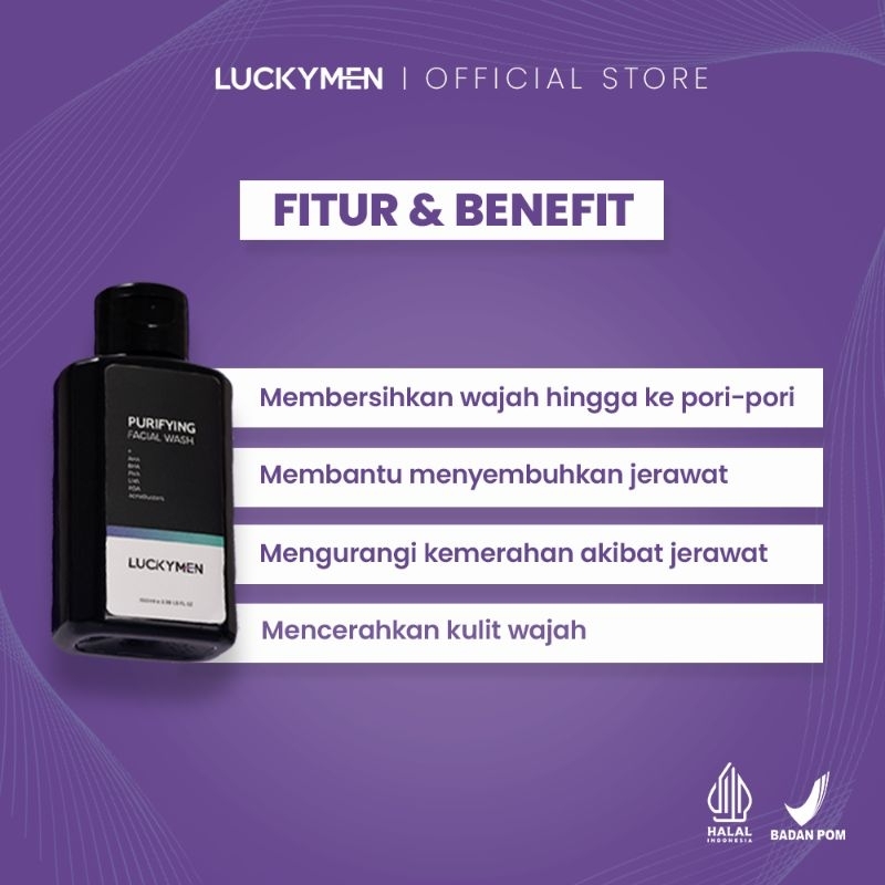 LUCKYMEN PURIFYING FACIAL WASH MEMBERSIHKAN WAJAH