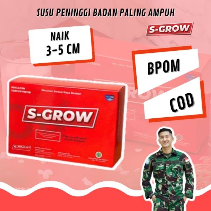 Promo Suplemen S-Grow Peninggi Badan Tinggi Kalsium 1 BOX (isi 10 sachet)