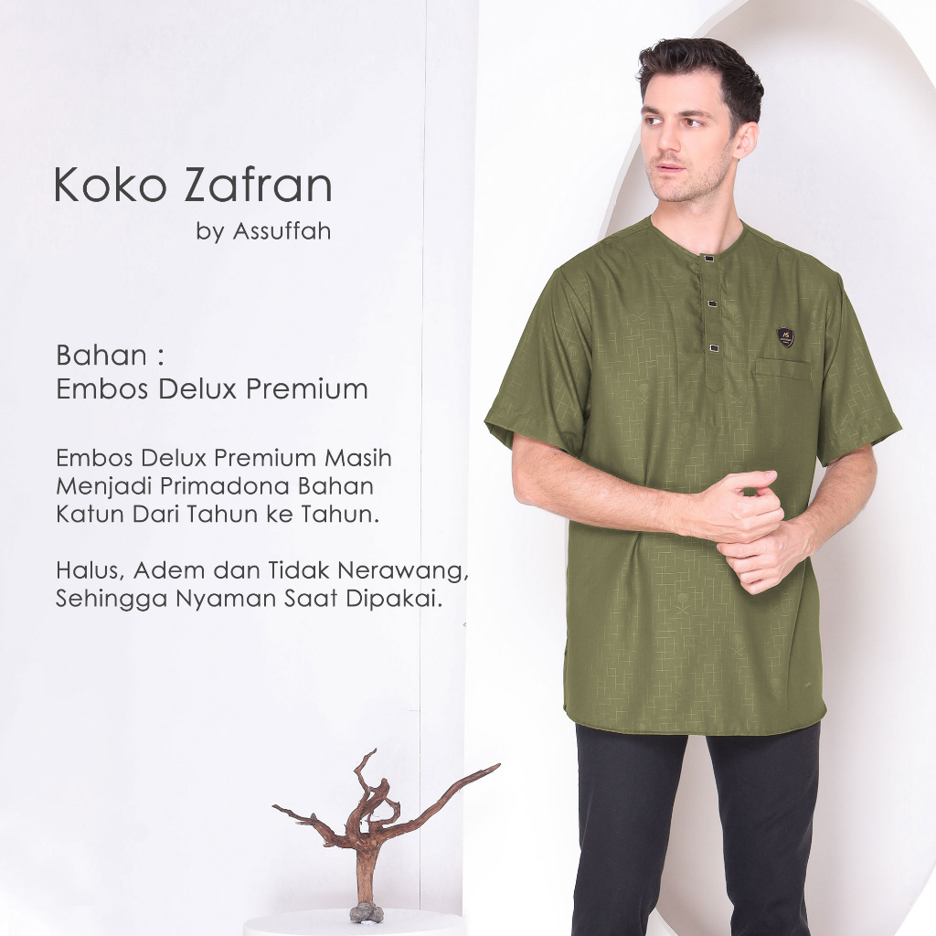 Baju Koko Pria Casual Premium Lengan Pendek Zafran Series Original Assuffah