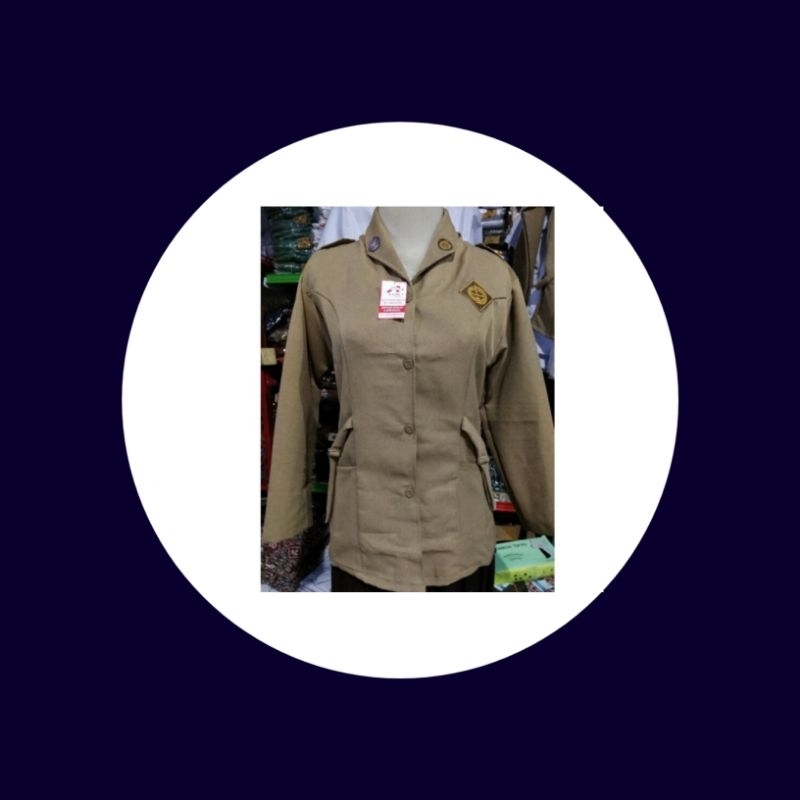 baju seragam sekolah smp sma baju pramuka lengan panjang tali coklat susu dan coklat kuning