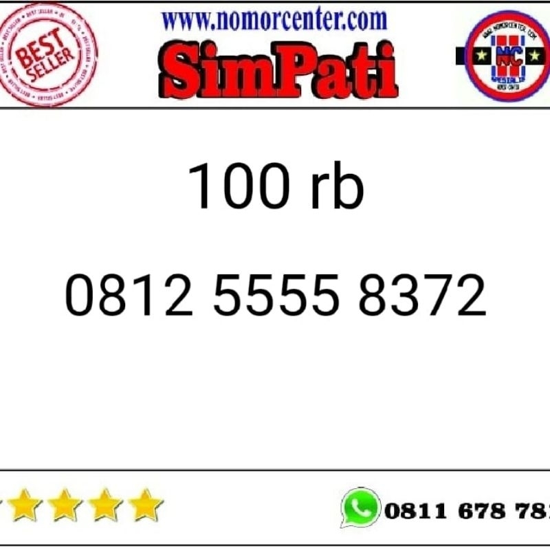 kartu nomor cantik simpati perdana seri kuartet 5555