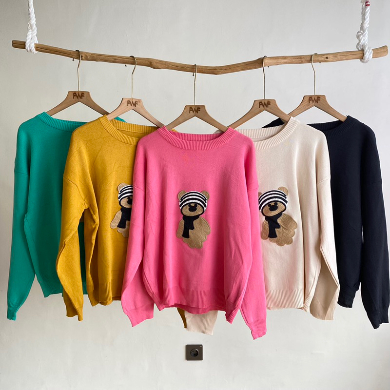 Sweater Bear / Baju Atasan Rajut Import