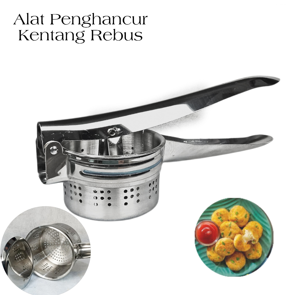 A1 Alat Penghalus Kentang Rebus / Alat Peras Sari Buah Bahan Stainless Tebal Ukuran Besar