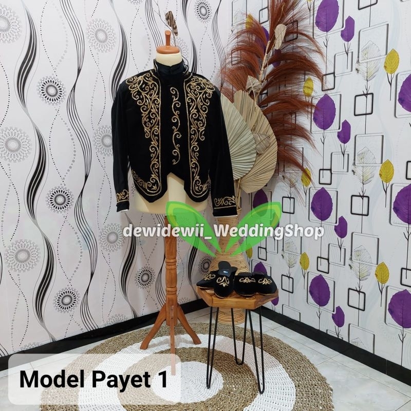 Beskap Pengantin / Beskap Bludru Payet - Model Payet 1