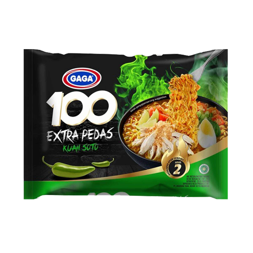 Mie Instan Gaga 100/ Mie Extra Pedas/ Mie Kuah Rasa Soto