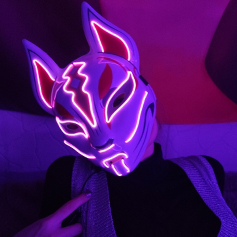 Halloween Mask/Topeng Rubah Anime/Topeng Pencahayaan Rubah