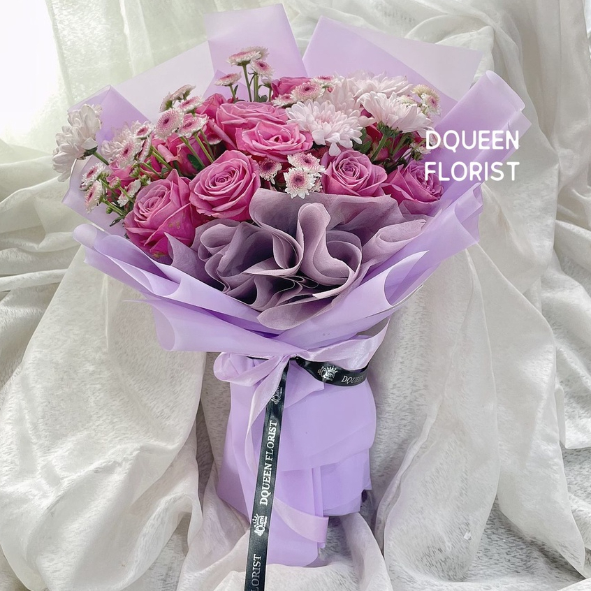 rose bouquet buket bunga kado anniversary wisuda wedding sidang ultah gift 2416