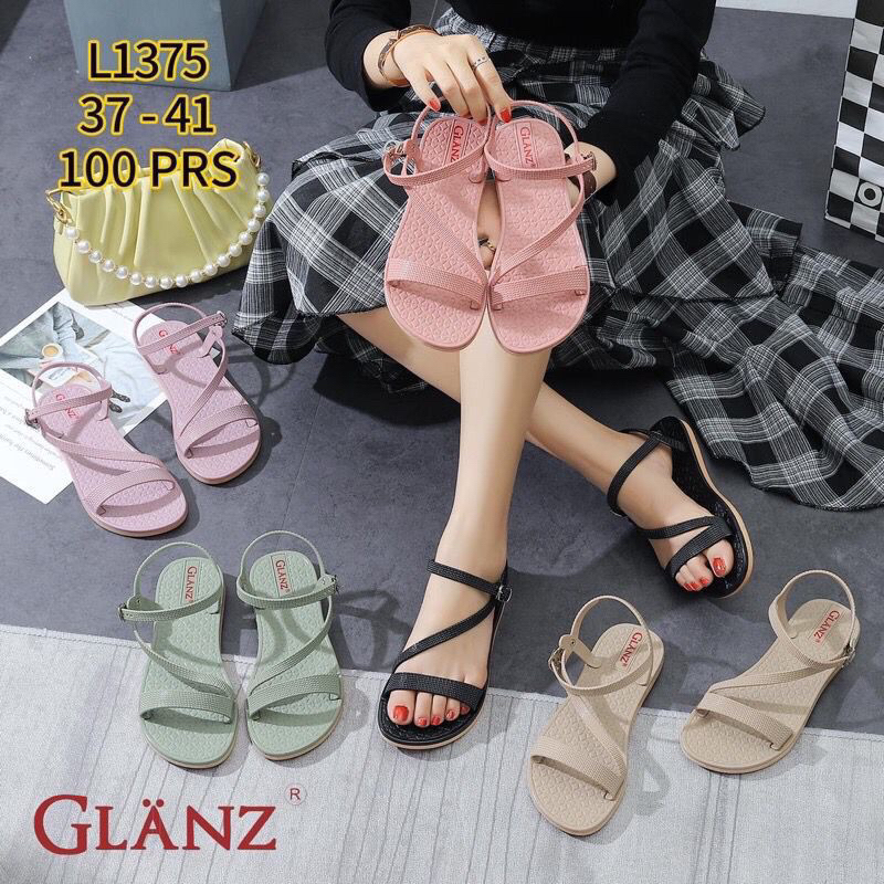 Sandal Jelly Tali Glanz L1375 Sandal Gunung Wanita Tali ZigZag Terbaru