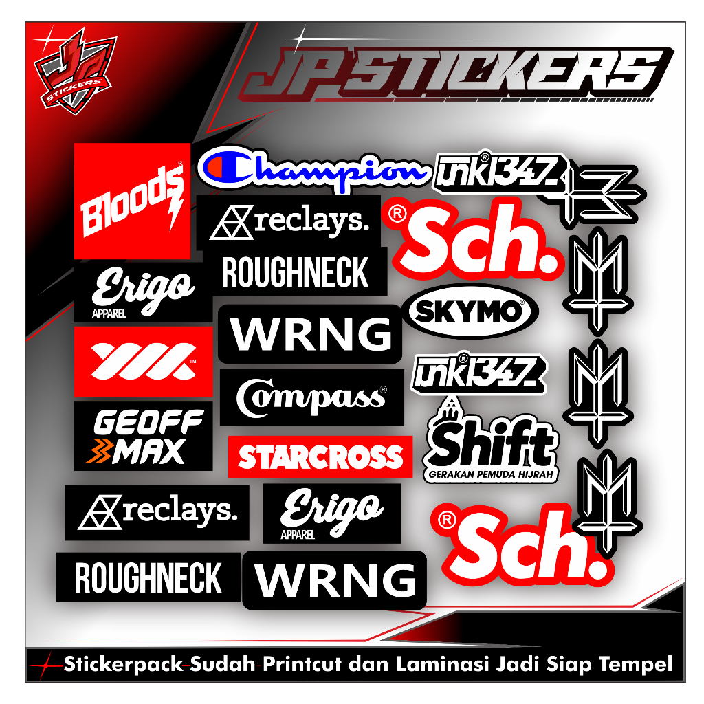 

STICKER SET BRAND LOCAL | STICKER AESTHETIC LAPTOP, HELM, HP, ANTI AIR