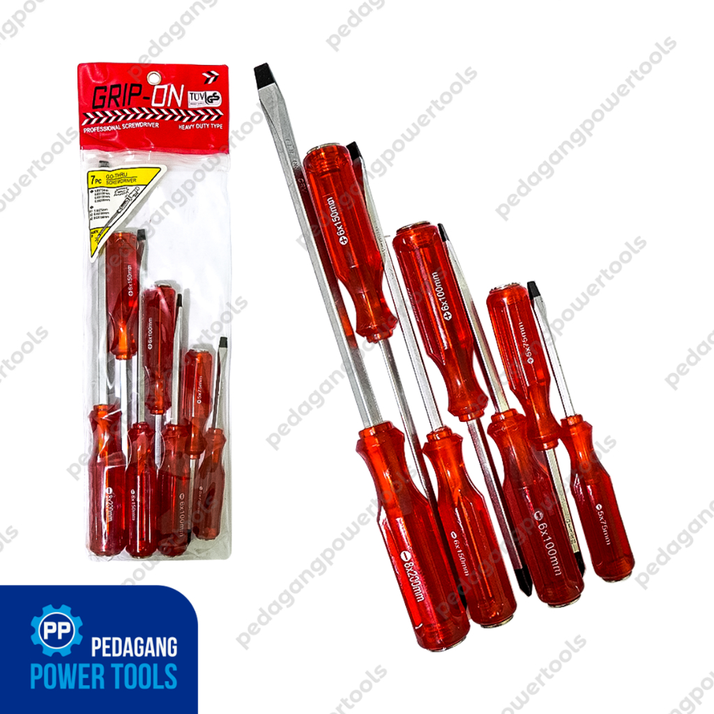 OBENG TEMBUS SET 7 PCS GO THRU SCREWDRIVER GRIP ON 84-000