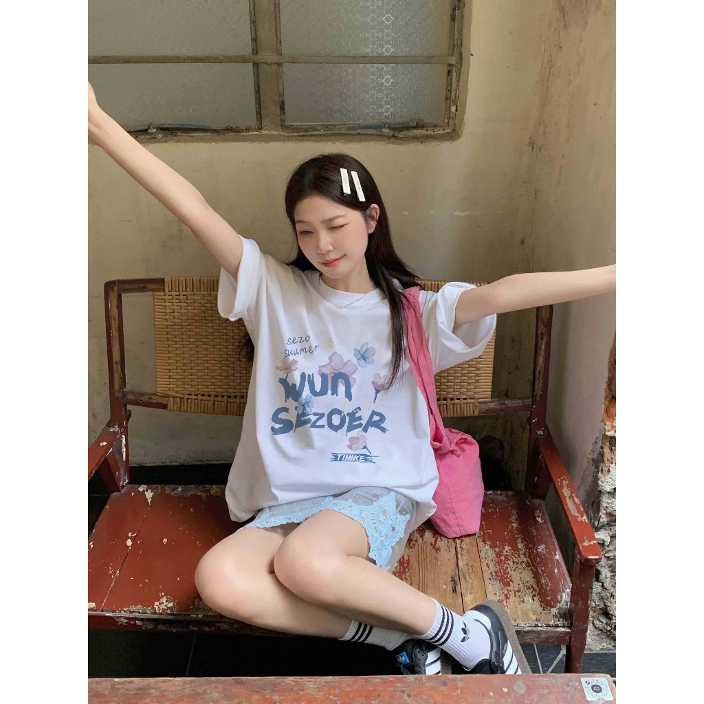 EUNII T-shirt Lengan Pendek Cartoon Sakura Korean Style/Kaos Atasan Wanita/Baju Kaus Oversize Wanita/Kaos Wanita