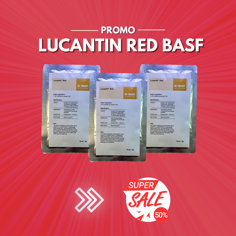 Lucantin Red (Canthaxanthin Dry) BASF Germany 5gr pigmen pewarna ikan carophyll yellow pewarna ikan 