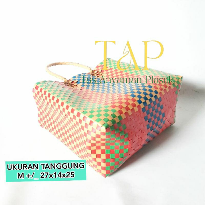 READY STOK Tas Anyaman Souvenir Belanja Custom Anyam Plastik Tas Hajatan Parcel Lebaran Tanpa Tutup dan Kancing Random