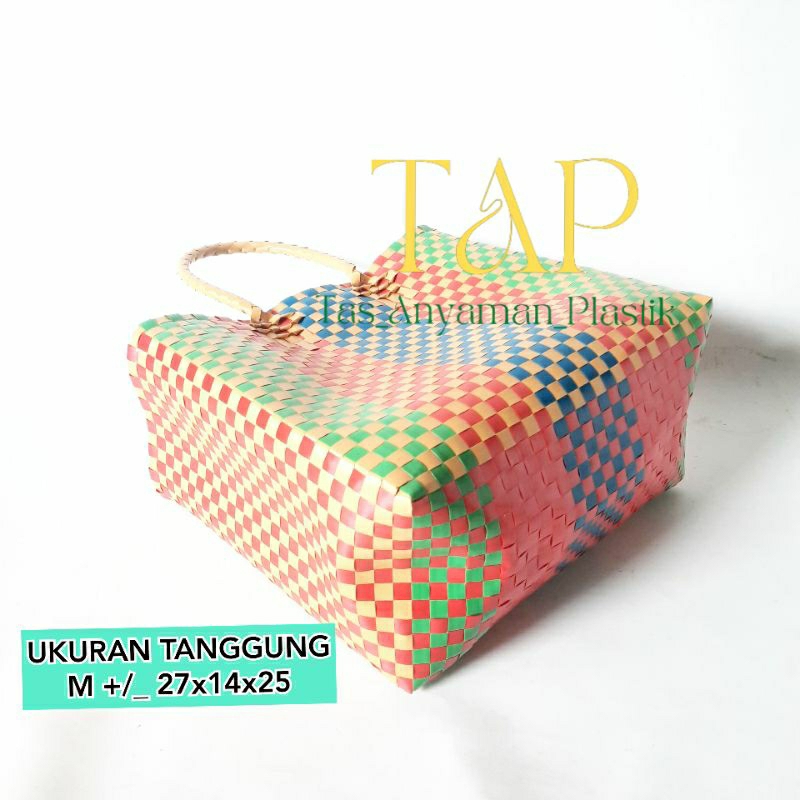 READY STOK Tas Anyaman Souvenir Belanja Custom Anyam Plastik Tas Hajatan Parcel Lebaran Tanpa Tutup dan Kancing Random