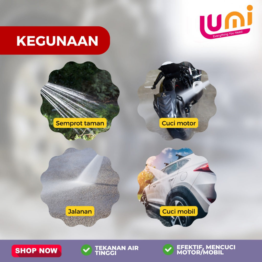 SEMPROTAN AIR CUCI MOTOR HOSE NOZZLE SPRAY STEAM TAMAN MOBIL WATER JET