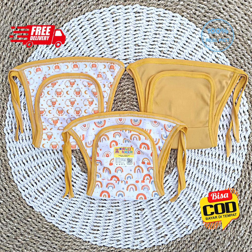 SALE 7.7 Serian Mustard - 12 pcs / 6 pcs Popok Bayi Double Kain MUSTARD SERIES merk SNI Bolo - Bolo / Popok Double Kain Serian Mustard