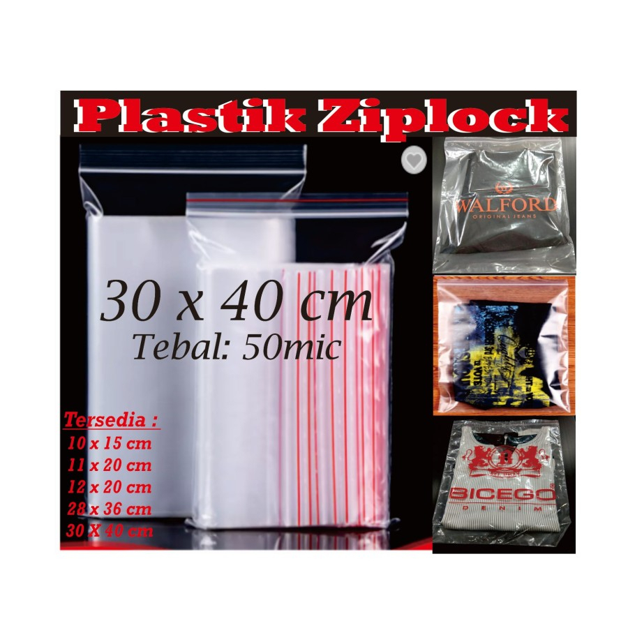 Plastik ZIPLOCK/KLIP  30 x 40 TEBAL isi 100 pcs