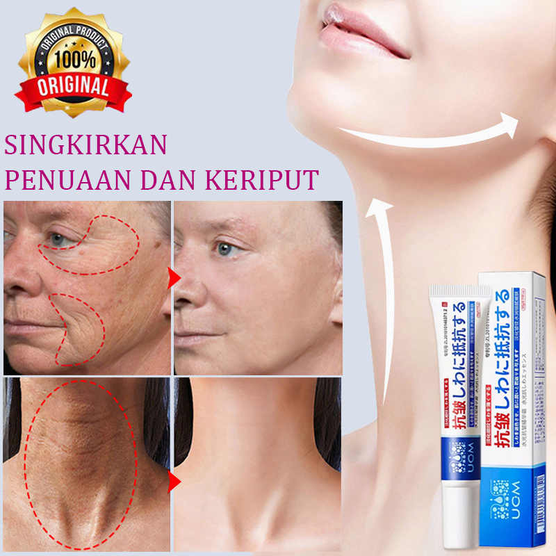 Cream leher Cream lipatan Krim pemutih wajah leher Aanti kerut Whitening neck cream 20G  Anti-penuaan Meringankan kerutan Mengecilkan kulit dengan lembut Melembabkan dan menghidrasi Membuat Anda lebih muda setiap hari Firming krim anti-kerut