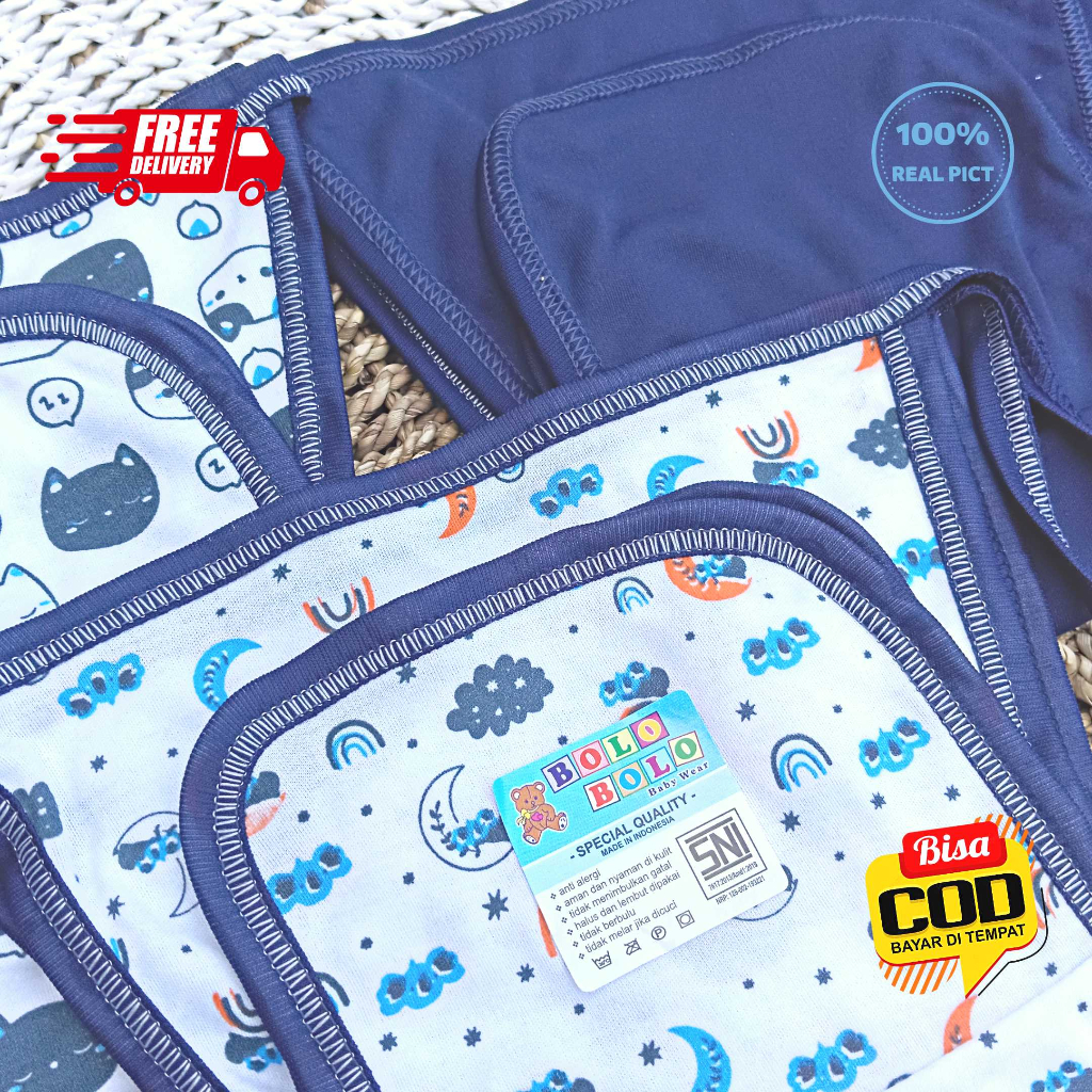 SALE 7.7 Serian Navy - 12 pcs / 6 pcs Popok Bayi Double Kain NAVY SERIES merk SNI Bolo - Bolo / Popok Double Kain Serian Navy