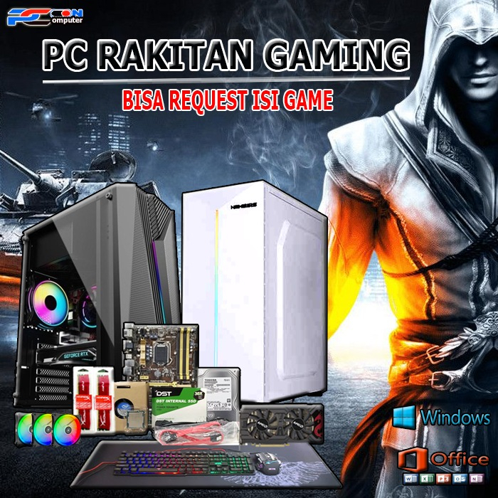 PC Rakitan Warnet Core i7 Gaming Office Ram Hyper DDR3 Cassing Modern - Rakitan Only