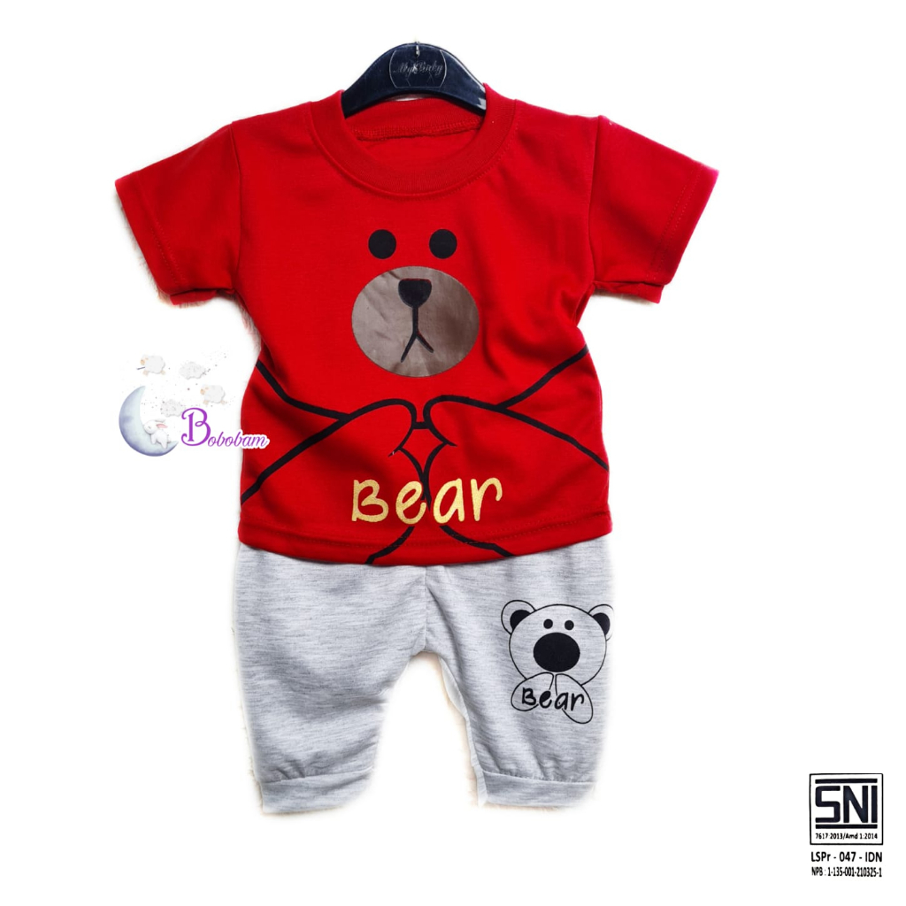 BOBOBAM BAJU BAYI LAKI LAKI  SETELAN ANAK COWO LUCU STELAN COWOK  6 12 BULAN  KEREN TRENDY KEKINIAN  BEAR