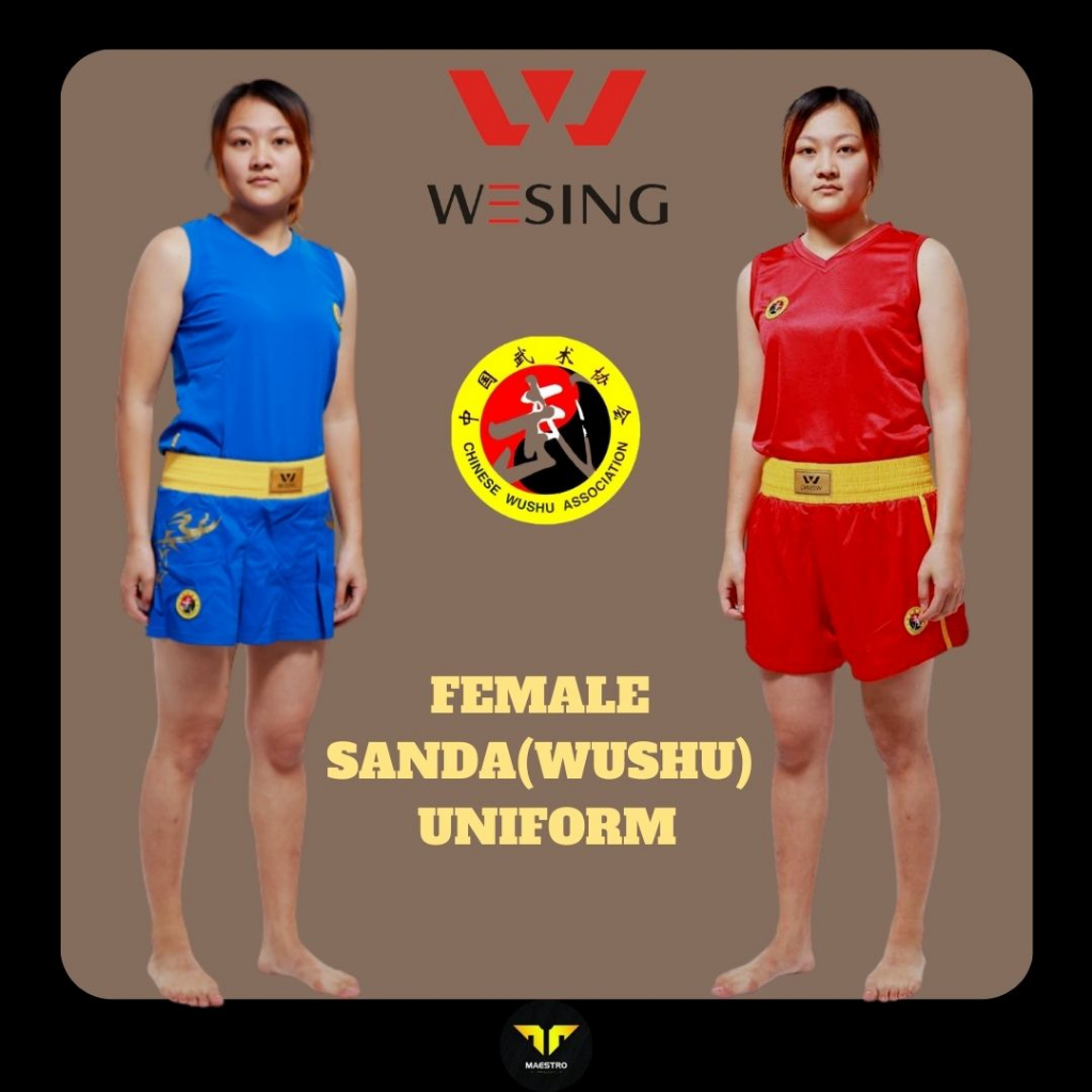 WESING Female WUSHU SANDA SUIT / Seragam WUSHU PUTRI - RED/BLUE