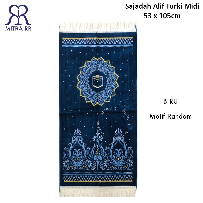 Sajadah Turki | Sajadah Alif Motif Warna Ukuran Midi Tanggung 53x105