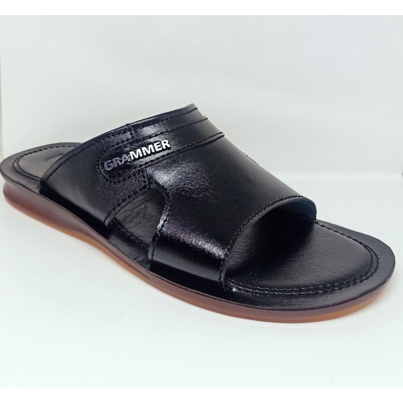 Sandal Slide Slipon Kokop Pria Full Kulit Asli SL03 Grammer